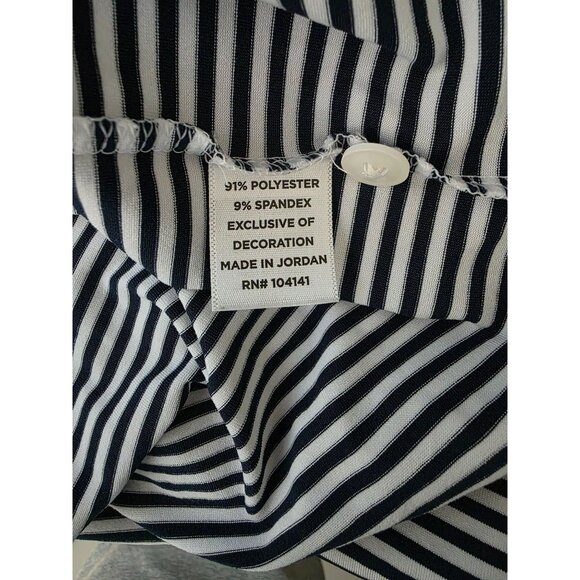 Walter Hagen 11 MAJORS Navy & White Striped Performance Golf Polo Shirt Men's M - Picture 6 of 7